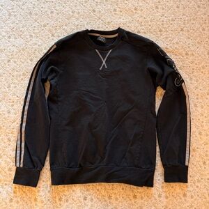 Men's Adidas Navy Crewneck Sweatshirt with Sleeve Stripes